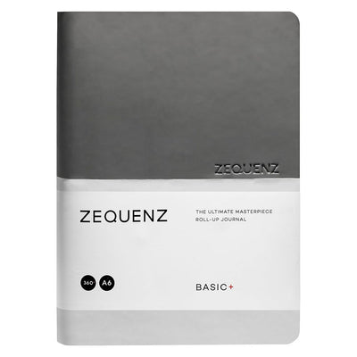 Zequenz A6 Size Silver Grey Notebook Squared & Blank Acid Free Paper 200 Pages each Ruling 400 Pages 70GSM 360 Degree Flexibility 100% Handmade PU and White paper Basic Plus Series