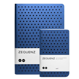 Zequenz Notebook Gift Set A5 and A6 | Air Series | Blue | Dotted | 400 and 256 Pages | 70GSM | 360 Degree Flexibility | Handmade | Soft PU Cover | Pack of 2