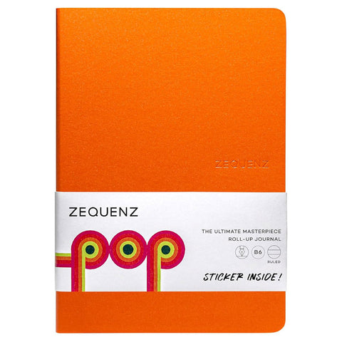 Zequenz B6 Size Orange Notebook Ruled Lined Acid Free Paper 120 Pages 80GSM 360 Degree Flexibility 100% Handmade Eco PU and Cream paper Fountain Pen Friendly POP Series – Brick