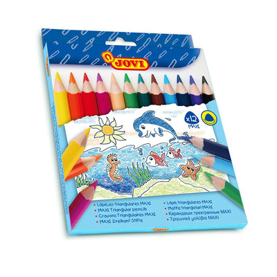 Jovi Maxi Coloured Wooden Pencils Case 12 Pencils