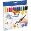 Jovi Decor Fabric Textile Marker, 4.8mm Brush Tip Pen, Water Based Ink, 12 Assorted Vibrant Colours, Ideal for Any Kind of Fabric DIY T-Shirts Project Handicrafts Art & Craft Kids Adults