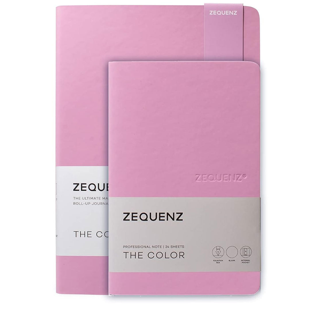 Zequenz A5 & A6- Lilac Notebook Set Blank Acid Free Paper 200 Pages Each 80GSM 360 Degree Flexibility 100% Handmade Fountain Pen Friendly Color Series Pack of 2 Notebooks