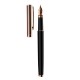 Otto Hutt Design 01 Fountain Ink Pen with Broad Steel Nib,Black Lacquered Barrel, Smooth Rose Gold Plated