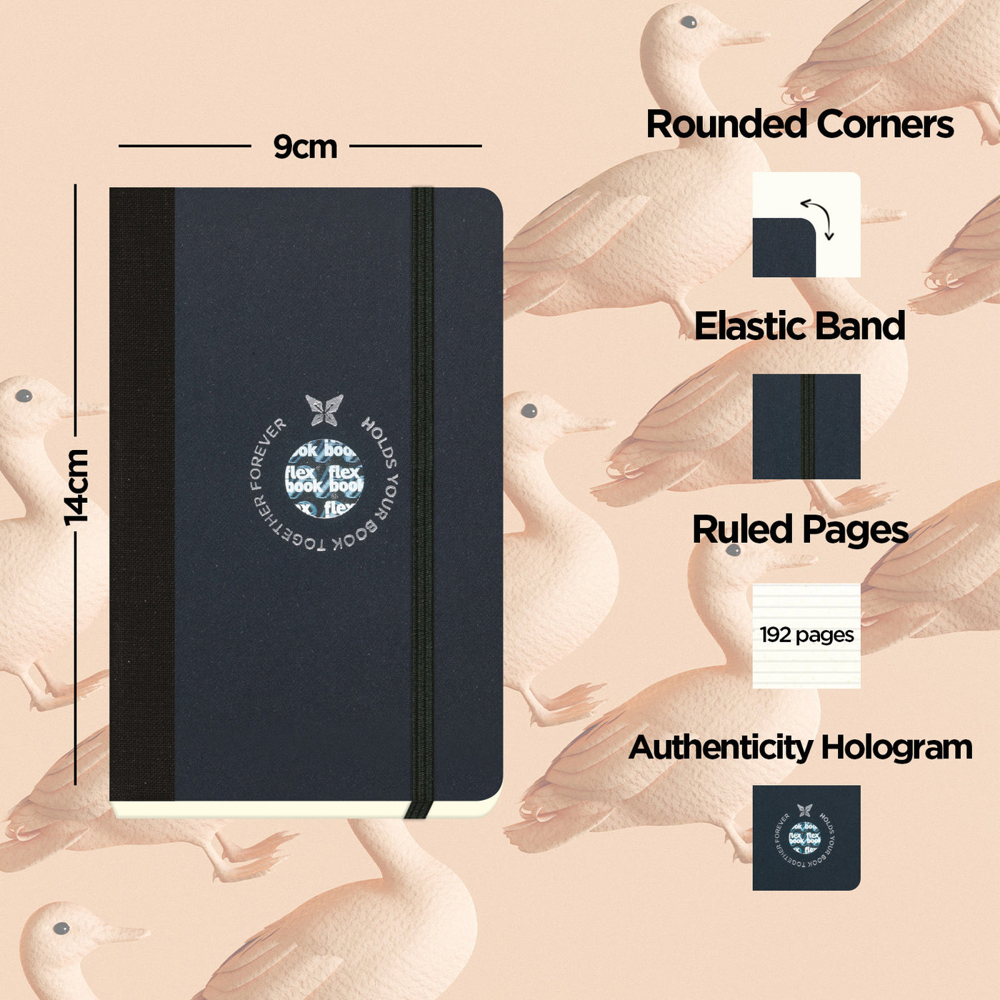 Flexbook | Ruled | Pocket A6 Size Notebook | Black | Flex Global