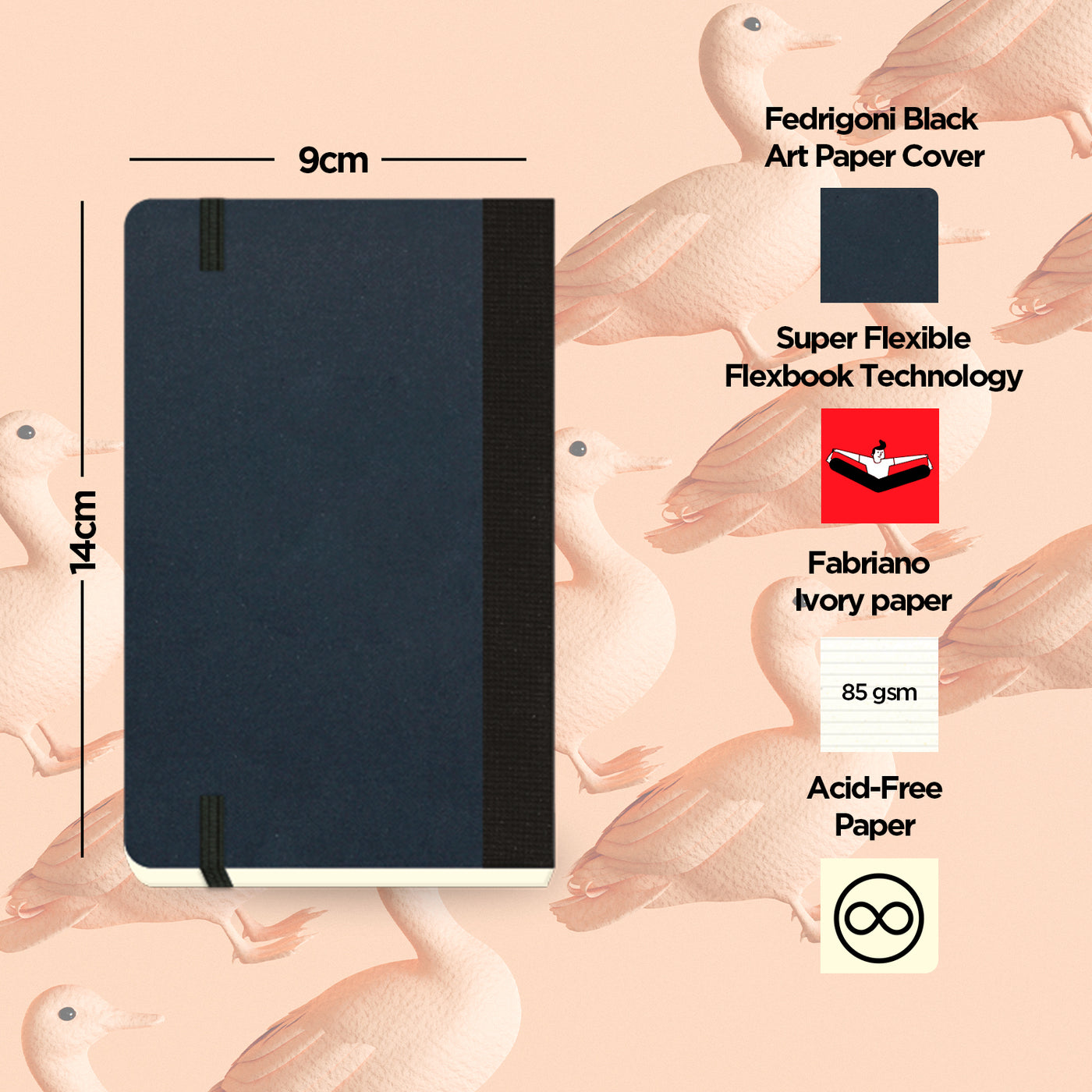 Flexbook | Ruled | Pocket A6 Size Notebook | Black | Flex Global