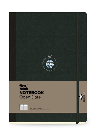 Flexbook | Open Date | Large B5 Size Planner | Black | Flex Global
