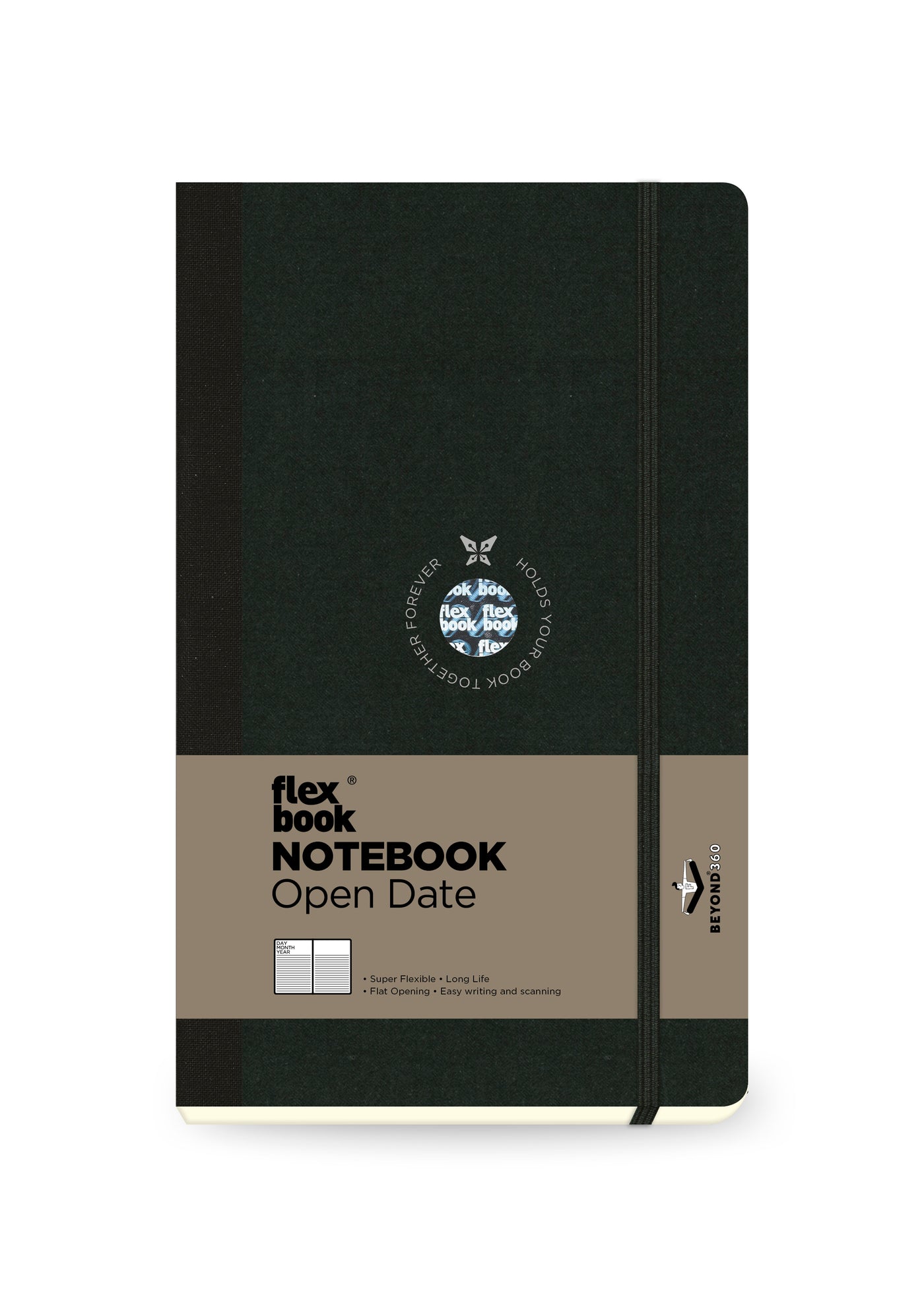 Flexbook | Open Date | Medium A5 Size Planner | Black | Flex Global