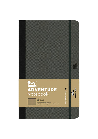 Flexbook | Ruled | Medium A5 Size Notebook | Off Black | Adventure Series