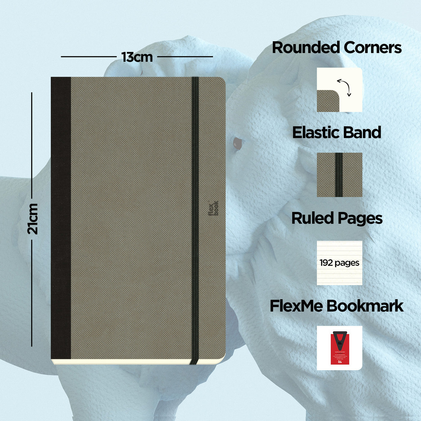 Flexbook | Ruled | Medium A5 Size Notebook | Elephant | Adventure Series