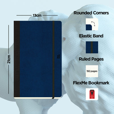 Flexbook | Ruled | Medium A5 Size Notebook | Royal Blue | Adventure Series