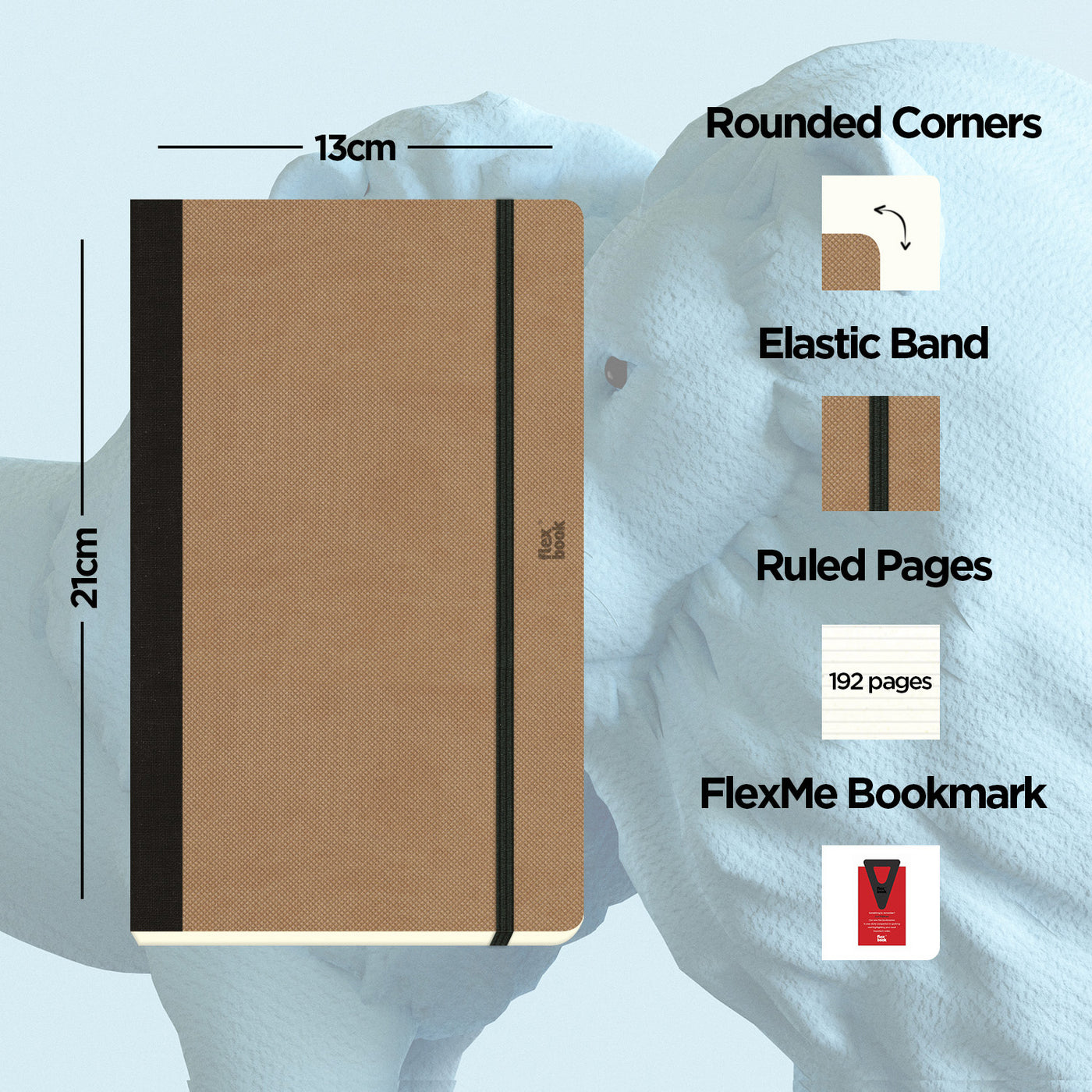 Flexbook | Ruled | Medium A5 Size Notebook | Camel | Adventure Series