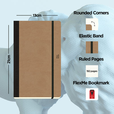 Flexbook | Ruled | Medium A5 Size Notebook | Camel | Adventure Series
