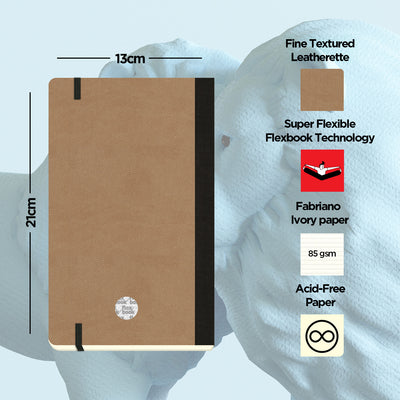 Flexbook | Ruled | Medium A5 Size Notebook | Camel | Adventure Series