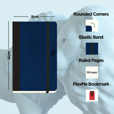 Flexbook | Ruled | Pocket A6 Size Notebook | Royal Blue | Adventure Series