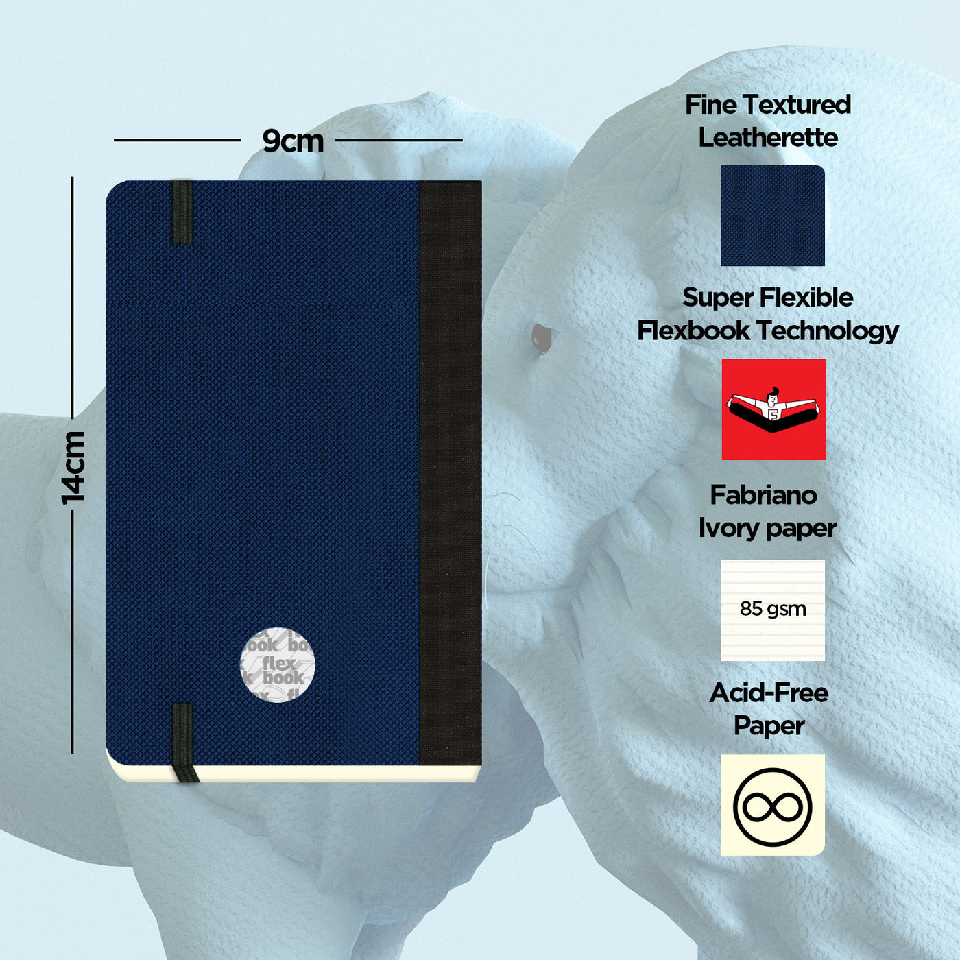 Flexbook | Ruled | Pocket A6 Size Notebook | Royal Blue | Adventure Series