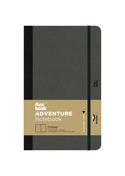Flexbook | Dotted | Medium A5 Size Notebook | Off Black | Adventure Series