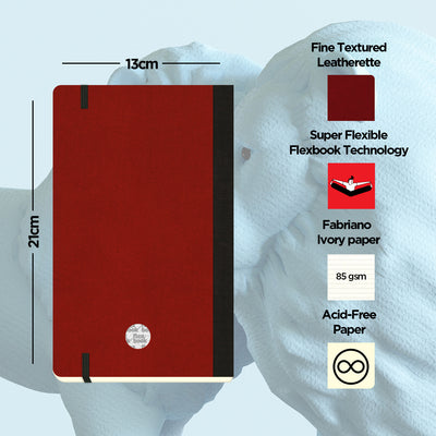 Flexbook | Ruled | Medium A5 Size Notebook | Red | Adventure Series