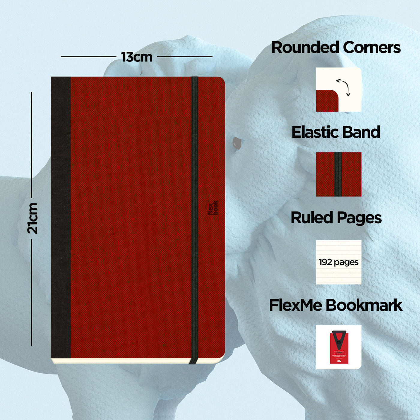 Flexbook | Ruled | Medium A5 Size Notebook | Red | Adventure Series