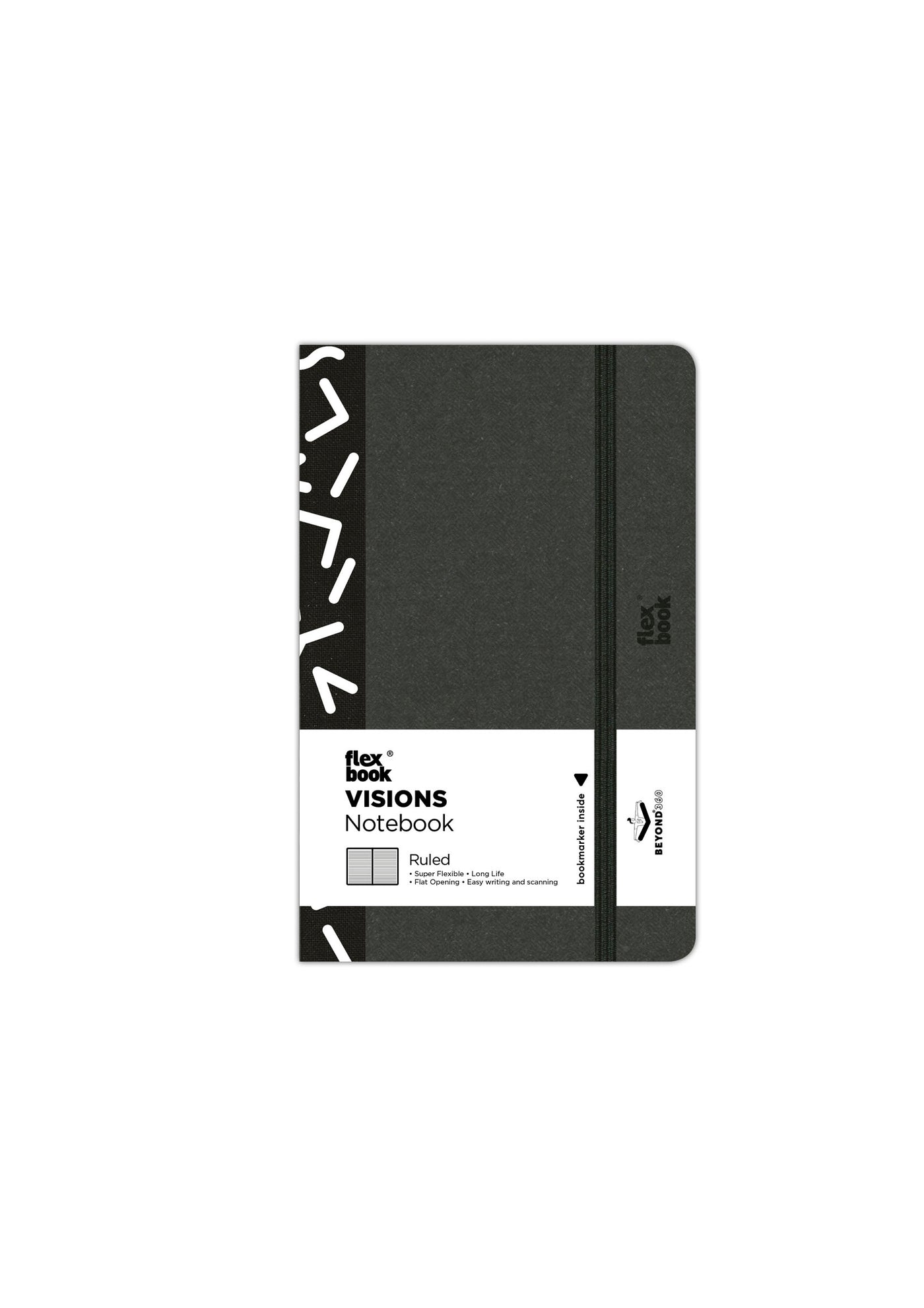 Flexbook | Ruled | Pocket A6 Size Notebook | Black | Visions 'All Angles' Spine