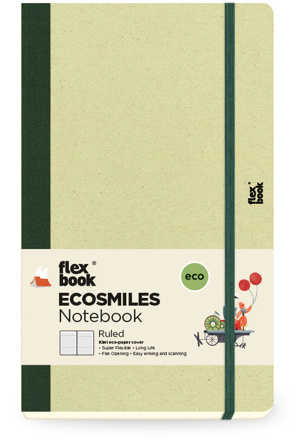 Flexbook | Ruled | Medium A5 Size Notebook | Kiwi | Ecosmiles Eco Series