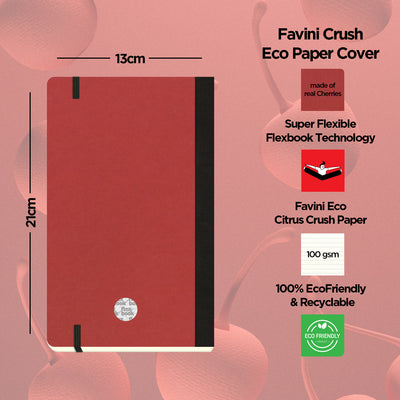Flexbook | Ruled | Medium A5 Size Notebook | Cherry | Ecosmiles Eco Series