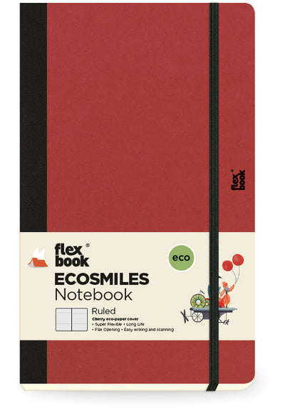 Flexbook | Ruled | Medium A5 Size Notebook | Cherry | Ecosmiles Eco Series