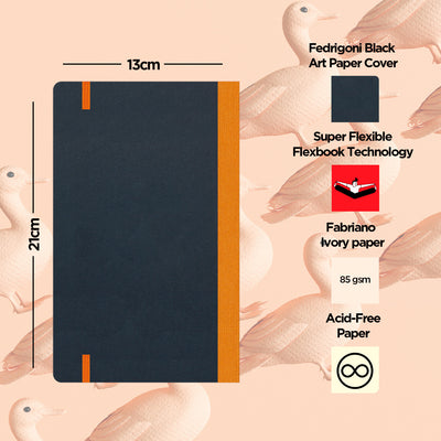 Flexbook | Plain | Medium A5 Size Notebook | Orange | Flex Global