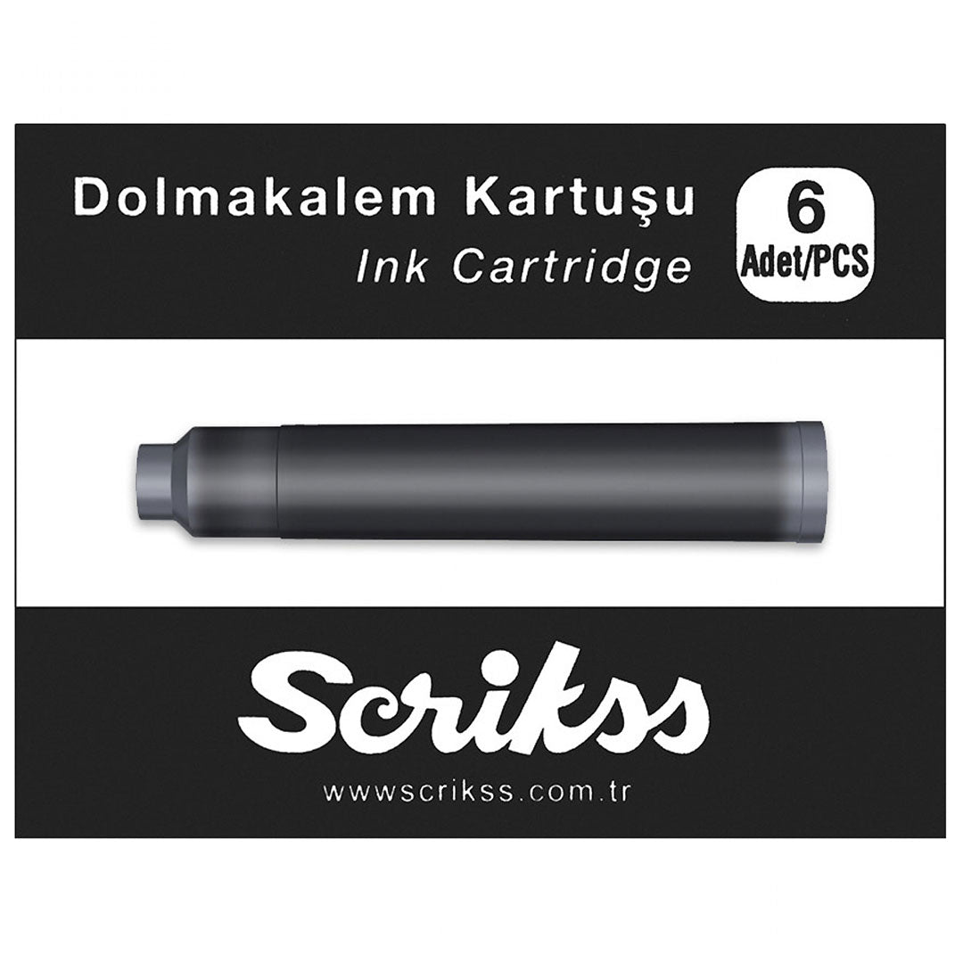 Scrikss | Cartridge Box | 6 Pcs | Fountain Pen | Black