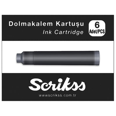 Scrikss | Cartridge Box | 6 Pcs | Fountain Pen | Black