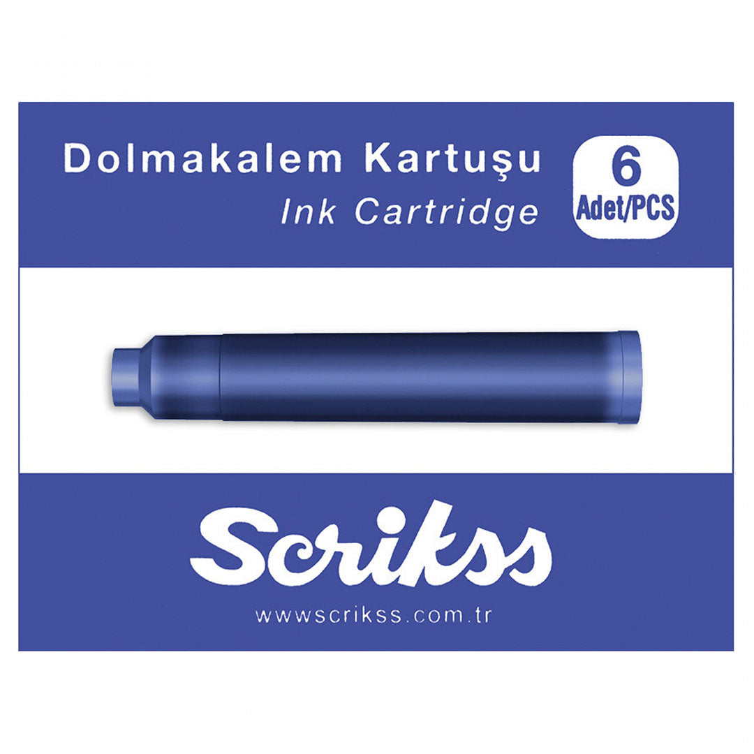 Scrikss | Cartridge Box | 6 Pcs | Fountain Pen | Blue