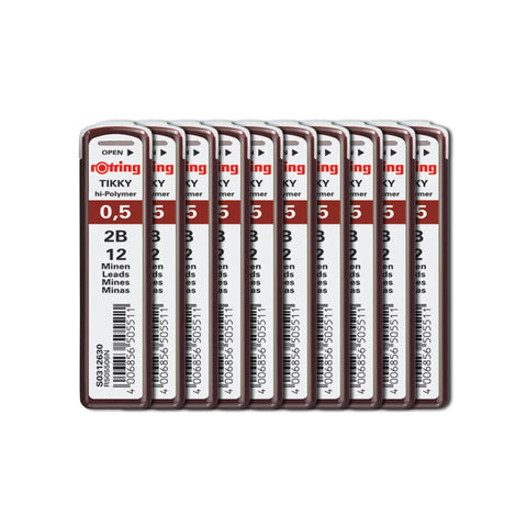 Rotring | Tikky | 0.5MM | 2B Replacement Leads | Pack of 10