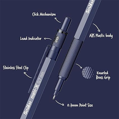 Scrikss | Matri-X | Mechanical Pencil | Dark Blue-0.7mm