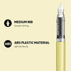 Scrikss Primeo Medium Nib Fountain Pen | 3 Cartridges Included | Stainless Steel Nib & ABS Body | Kiwi Green | in Blister Pack