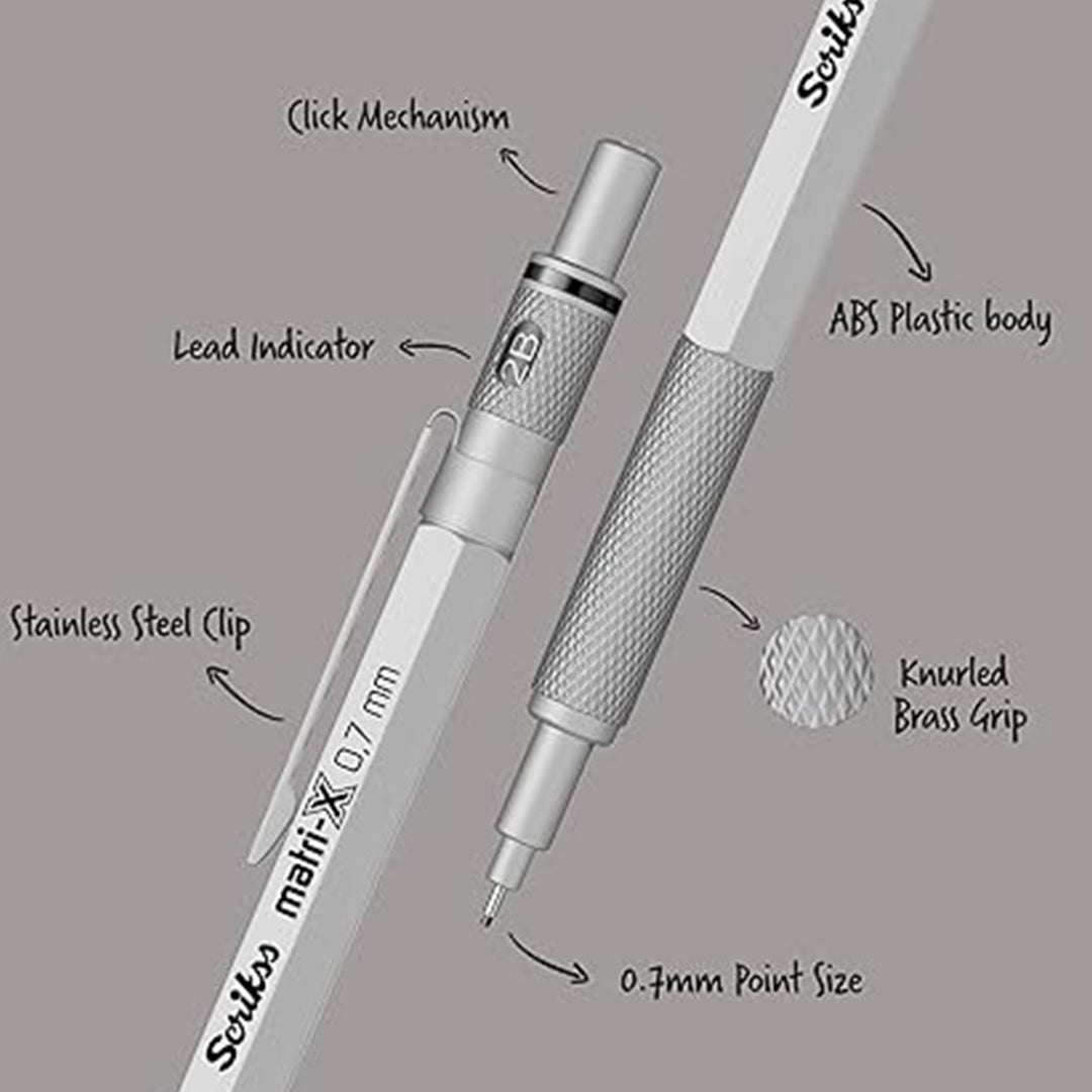Scrikss | Matri-X | Mechanical Pencil | Light Gray-0.7mm