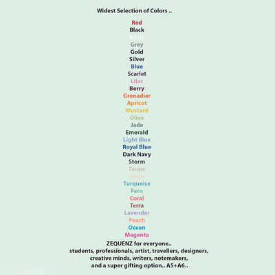 Zequenz A5 & A6- Olive Green Notebook Set Ruled Acid Free Paper 200 Pages Each 80GSM 360 Degree Flexibility 100% Handmade Fountain Pen Friendly Color Series Pack of 2 Notebooks