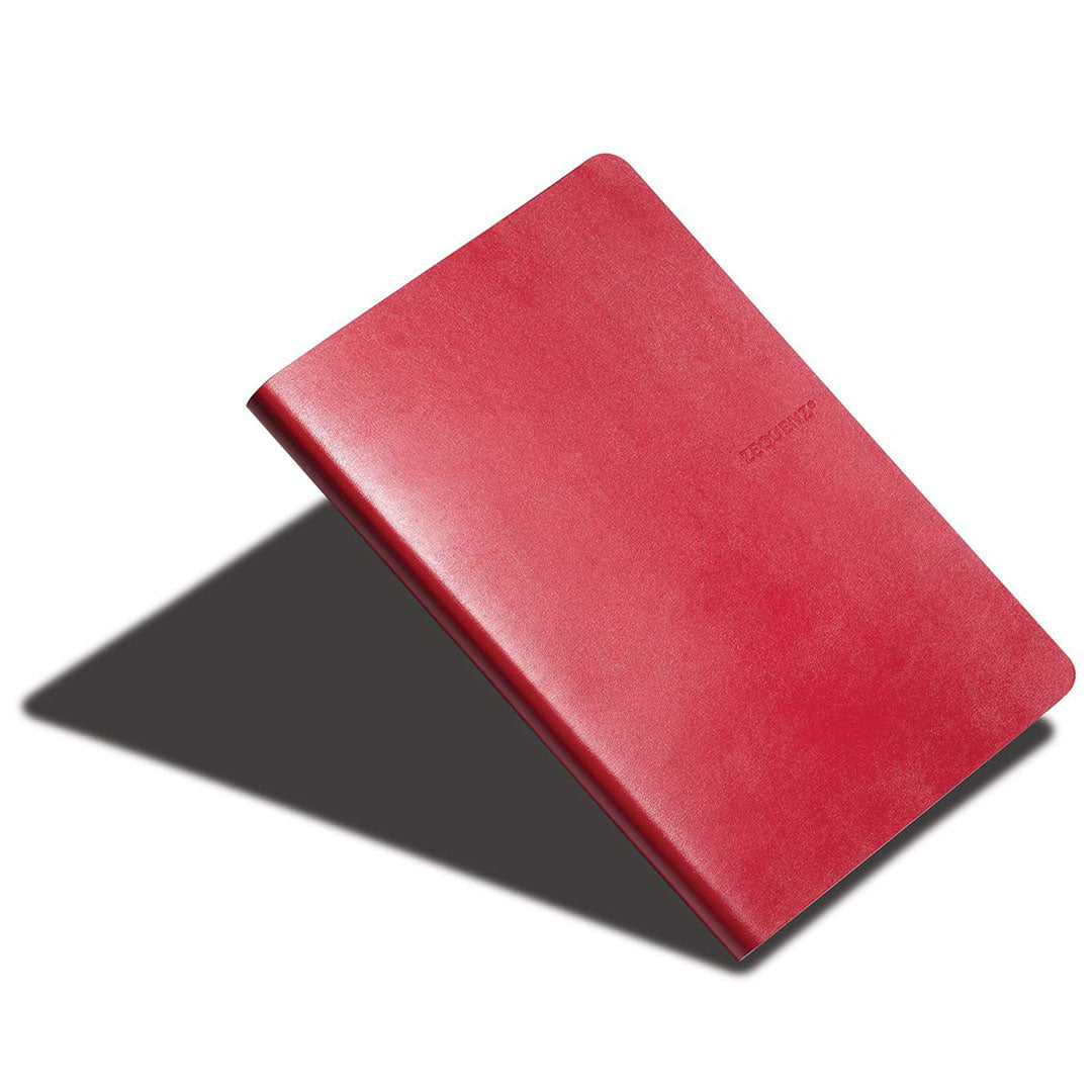 Zequenz Classic 360 Degree Signature Lite Series Hand Bound Soft Cover A5 Size Blank Journal Notebook Diary with Red Cover & White Premium Paper, 200 Pages for Notes Writing Doodling Drawing