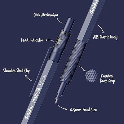 Scrikss | Matri-X | Mechanical Pencil | Dark Blue-0.5mm