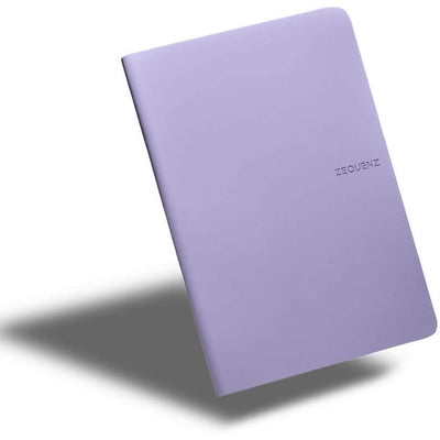 Zequenz A5 Size Lavender Purple Slim Notebook Dotted Acid Free Paper 200 Pages 80GSM 360 Degree Flexibility 100% Handmade Fountain Pen Friendly Color Series Bookmark Included