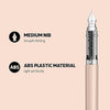 Scrikss Primeo Medium Nib Fountain Pen | 3 Cartridges Included | Stainless Steel Nib & ABS Body | Latte Pastel Brown| in Blister Pack