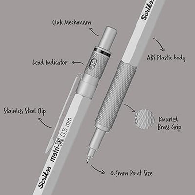 Scrikss | Matri-X | Mechanical Pencil | Light Grey-0.5mm