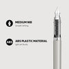Scrikss Primeo Medium Nib Fountain Pen | 3 Cartridges Included | Stainless Steel Nib & ABS Body | Grey | in Blister Pack 7