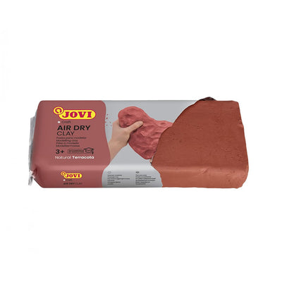 Jovi European Air-Dry Modeling Natural Terracotta Clay 3 Packets - Each Pack of 250 Grams for Sculpting Pottery Art & Craft Handicraft Educational Purpose Fine Motor Skills