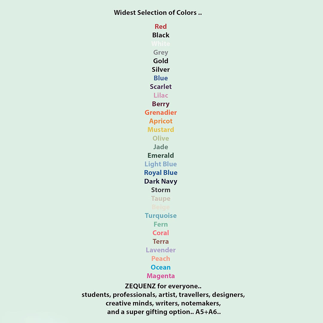 Zequenz A5 & A6- Ocean Blue Notebook Set Ruled Acid Free Paper 200 Pages Each 80GSM 360 Degree Flexibility 100% Handmade Fountain Pen Friendly Color Series Pack of 2 Notebooks