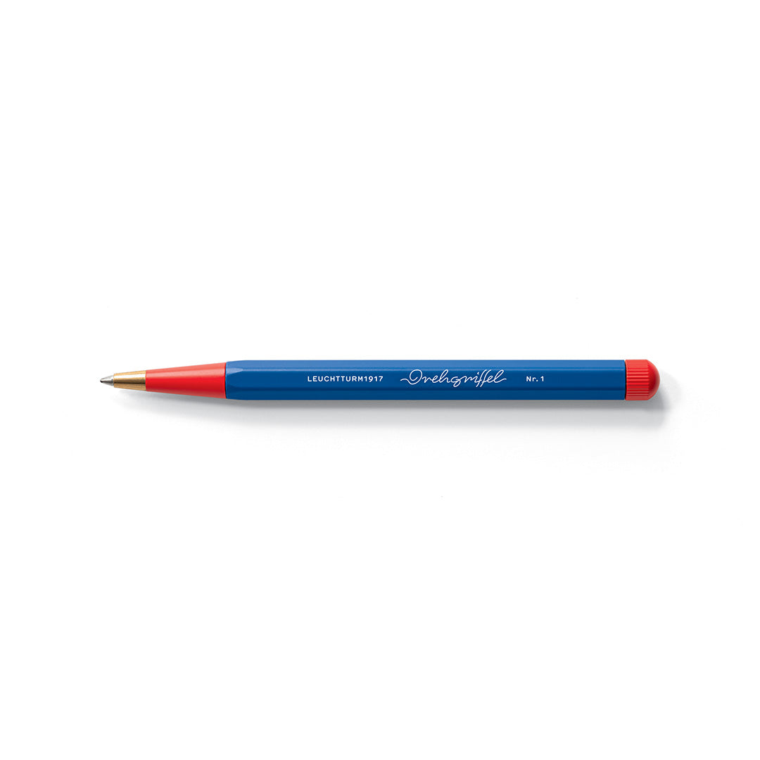 LEUCHTTURM1917 Ball Point Pen with Royal Blue Ink | Bauhaus Edition | Drehgriffel No. 1 | Royal Blue/Red | Twist Mechanism
