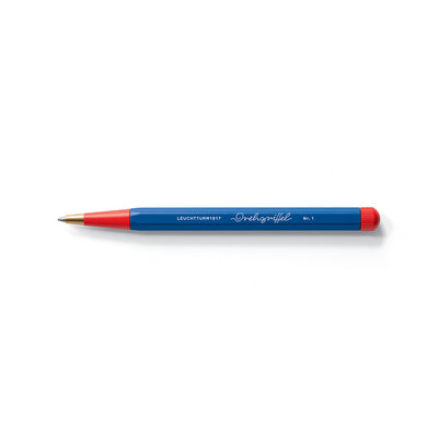 LEUCHTTURM1917 Ball Point Pen with Royal Blue Ink | Bauhaus Edition | Drehgriffel No. 1 | Royal Blue/Red | Twist Mechanism