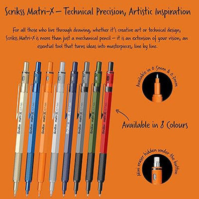 Scrikss | Matri-X | Mechanical Pencil | Orange-0.7mm