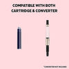 Scrikss Primeo Medium Nib Fountain Pen | 3 Cartridges Included | Stainless Steel Nib & ABS Body | Pink | in Blister Pack