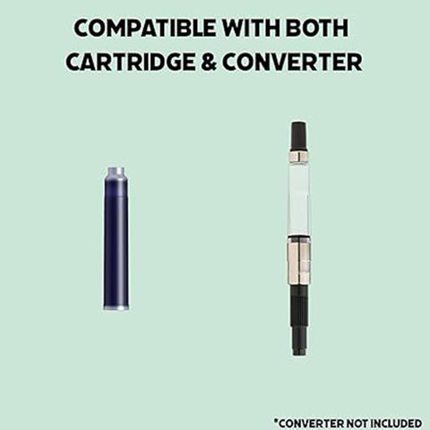 Scrikss Primeo Medium Nib Fountain Pen | 3 Cartridges Included | Stainless Steel Nib & ABS Body | Mint | in Blister Pack