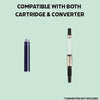 Scrikss Primeo Medium Nib Fountain Pen | 3 Cartridges Included | Stainless Steel Nib & ABS Body | Mint | in Blister Pack