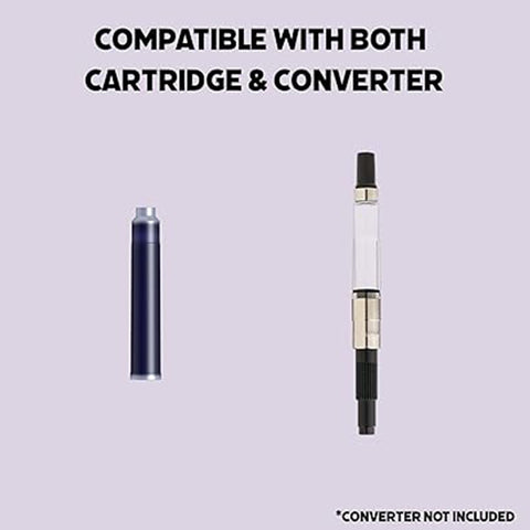 Scrikss Primeo Medium Nib Fountain Pen | 3 Cartridges Included | Stainless Steel Nib & ABS Body | Lilac | in Blister Pack